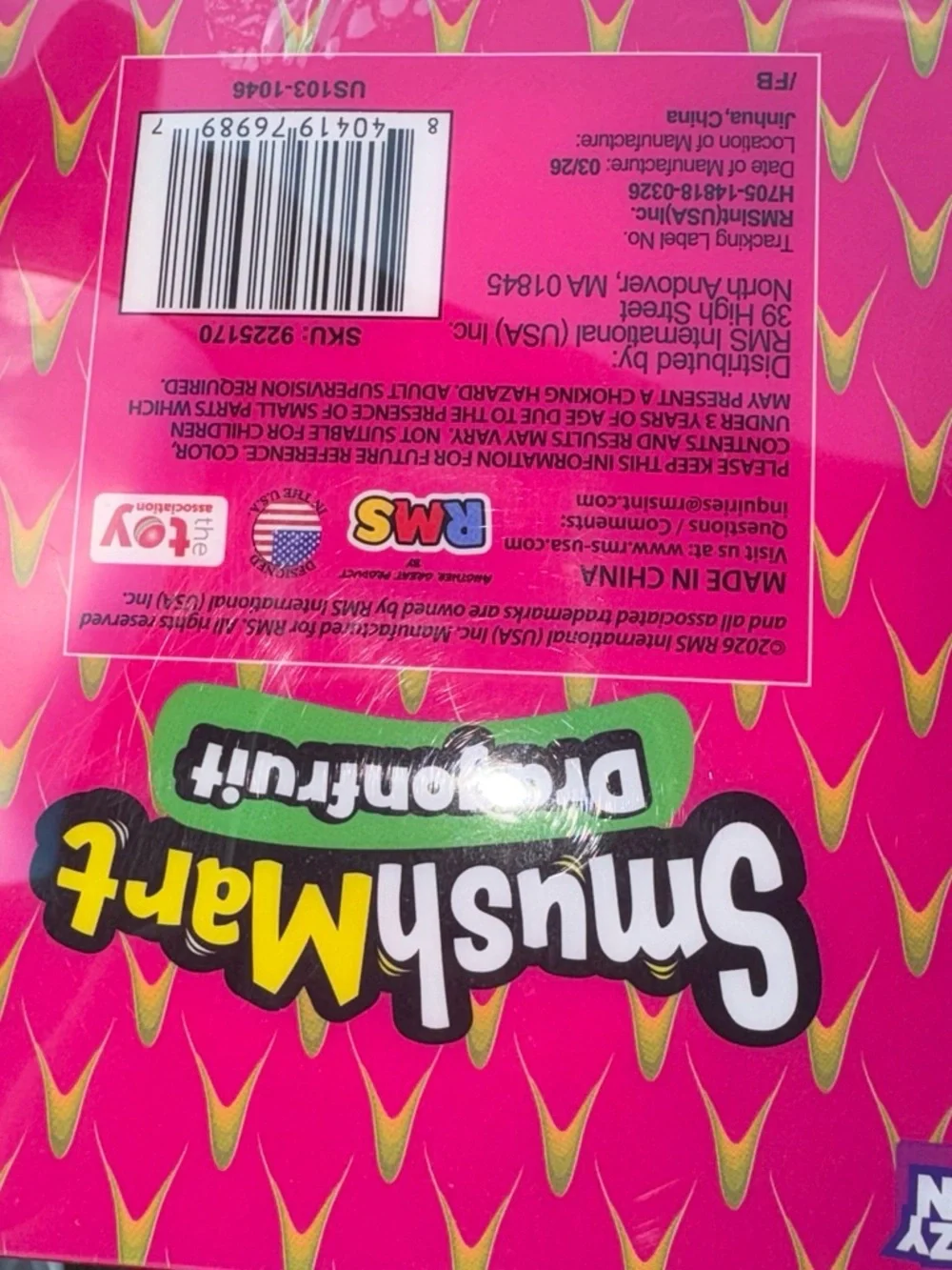 SmushMart Dragonfruit Squishy Toy - Bright Pink & Green